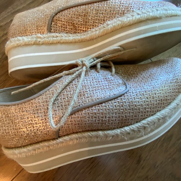 Chaussure sport chic en cuir et jute, semelle compensée - Picture 5 of 6